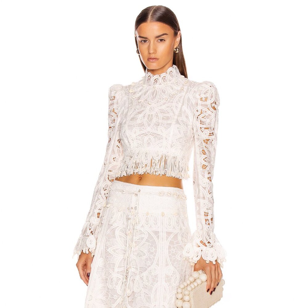 Zimmermann Wavelength Fringed Bodice Top Ivory Size AU 0 US 4 NEW NWT - Picture 16 of 16